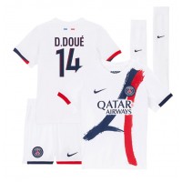 Paris Saint-Germain Desire Doue #14 Replika babykläder Bortaställ Barn 2024-25 Kortärmad (+ korta byxor)